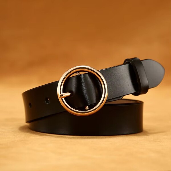 Womens Leather Pin Buckle Belt