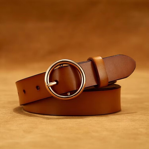 Womens Leather Pin Buckle Belt