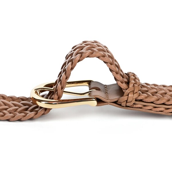 Womens Braided Belt in PU Leather
