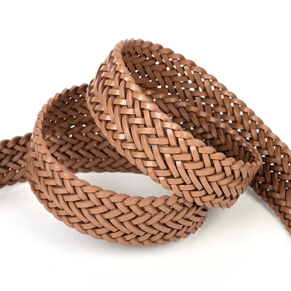 Womens Braided Belt in PU Leather