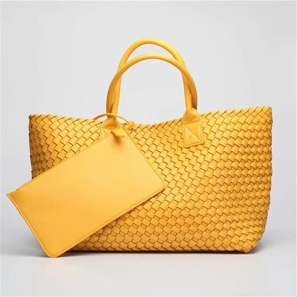 Womens Luxury Handmade Double Side Woven Tote Bag