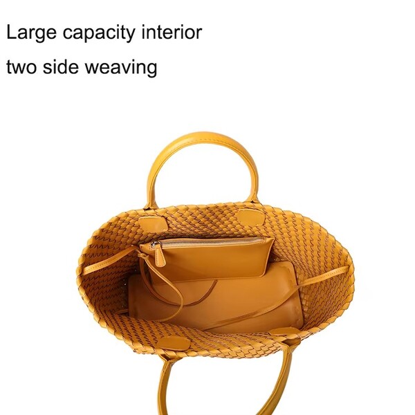 Womens Luxury Handmade Double Side Woven Tote Bag