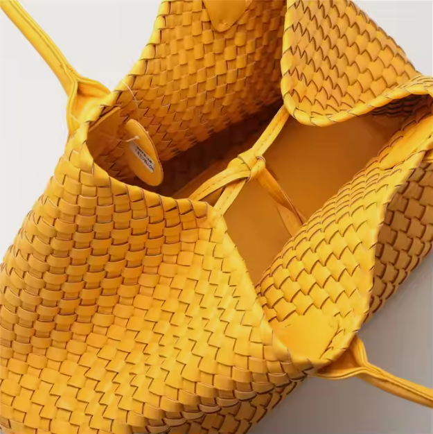 Womens Luxury Handmade Double Side Woven Tote Bag