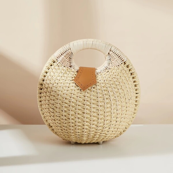 Beach Round Large Capacity Crochet Tote Bag