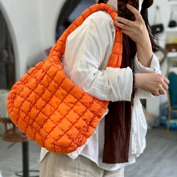 Fashionable Down Filled Shoulder Bag