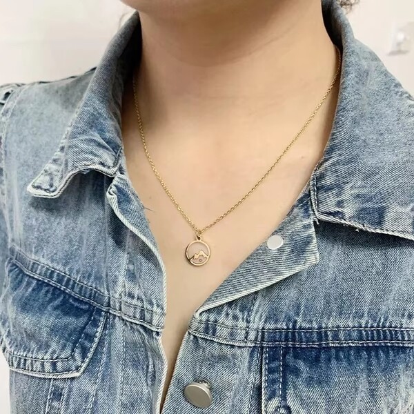 Ladies Fashion Stainless Steel Resin Necklace