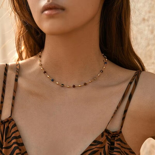 Boho Stone Bead Necklace