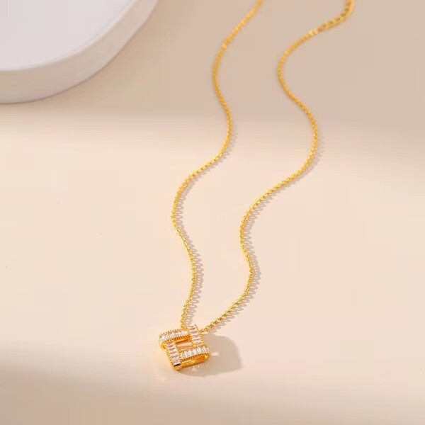 Geometric Brass Necklace