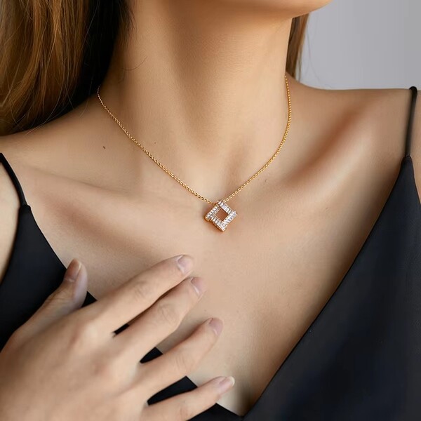 Geometric Brass Necklace