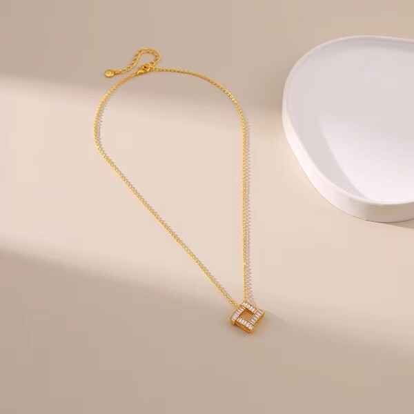 Geometric Brass Necklace