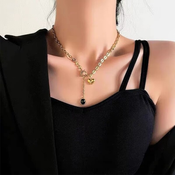 Oval Tassel Pendant Love Simple Fashion Necklace