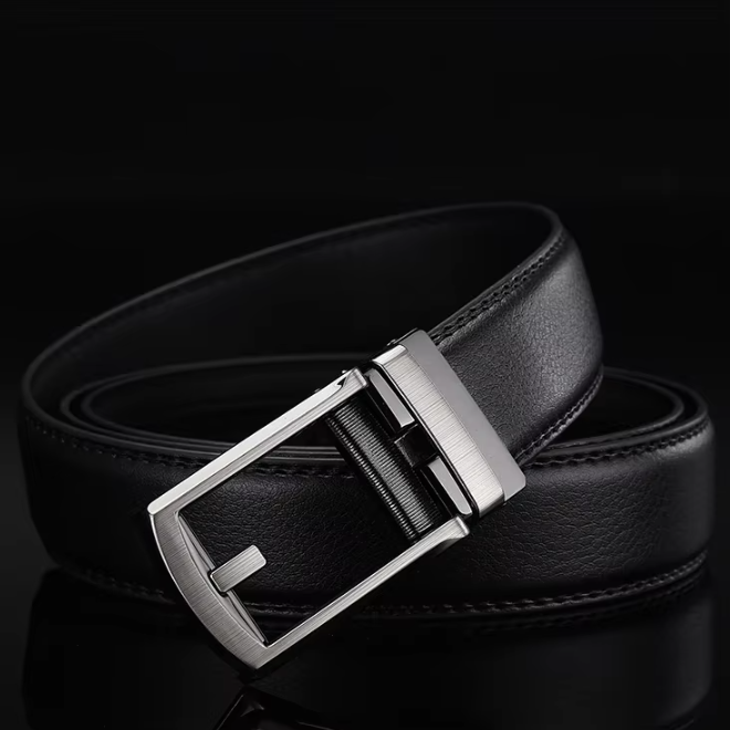 Mens Luxury Ratchet Comfortable Adjustable Click Leather Strap Belt