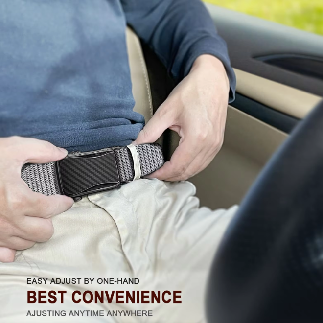 Mens Outdoor Sports Elastic Belt with Automatic Buckle