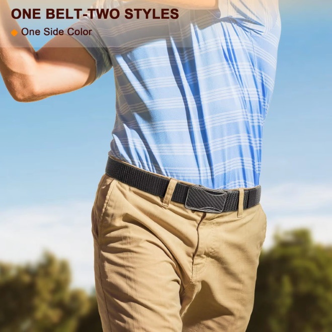 Mens Outdoor Sports Elastic Belt with Automatic Buckle