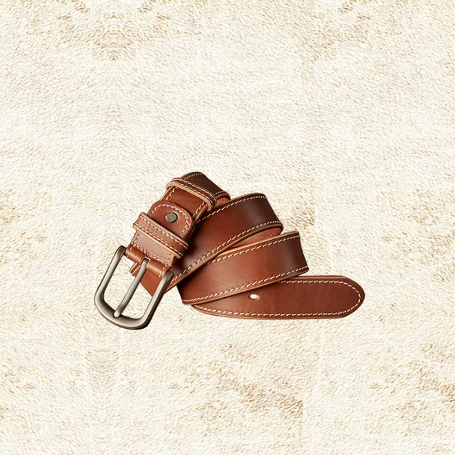 Handmade Genuine Leather Belt With Alloy Pin Buckle
