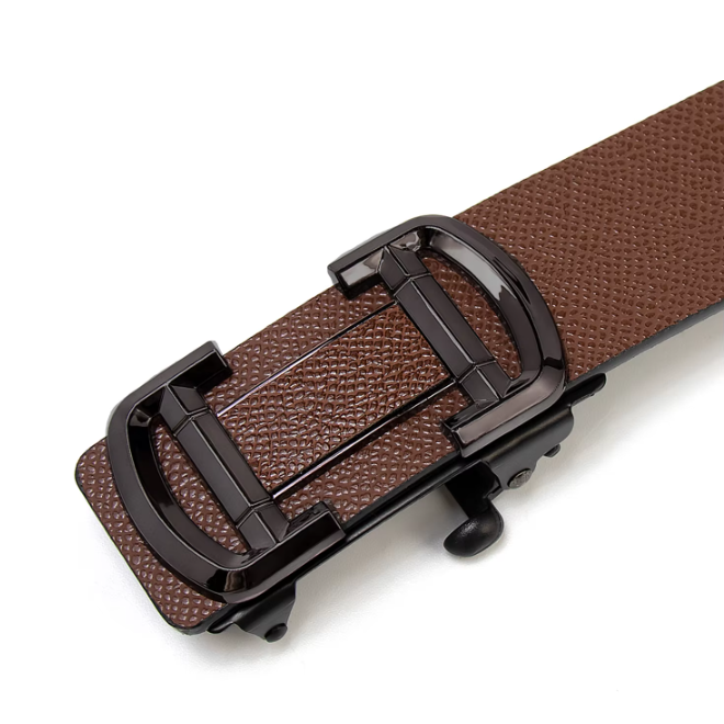 Mens Business Automatic Buckle PU Leather Belt