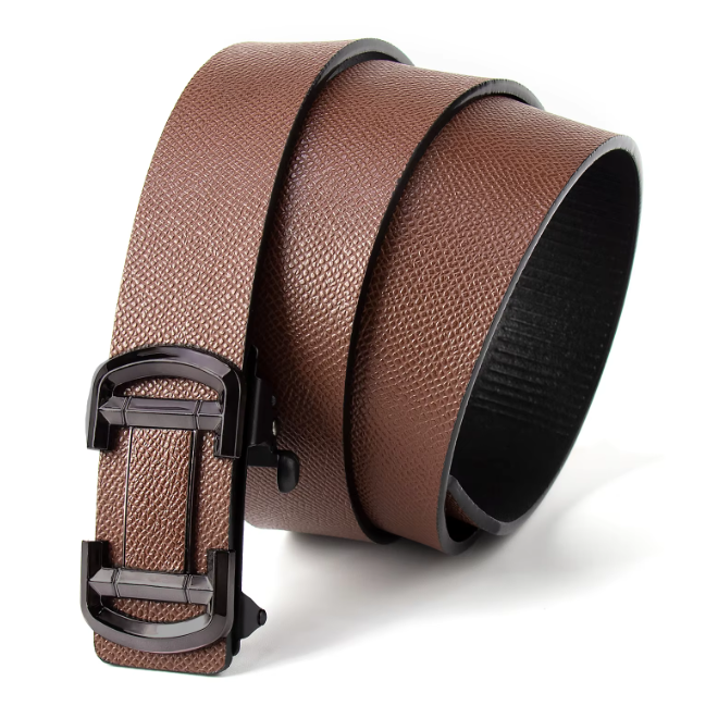 Mens Business Automatic Buckle PU Leather Belt