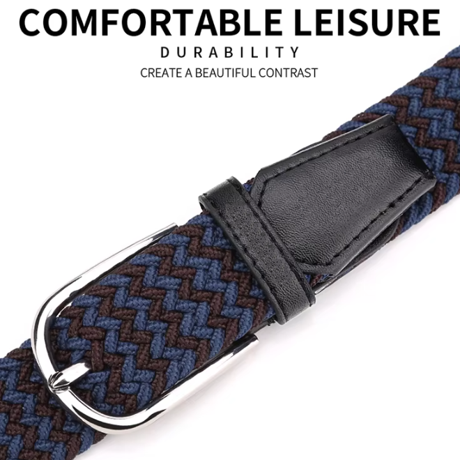 Wholesale Elastic Mens Braided Leather Belts
