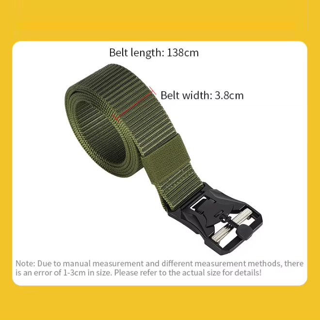 Polyester Fabric Belt Adjustable Quick Release Buckle Tactical Belt for Men
