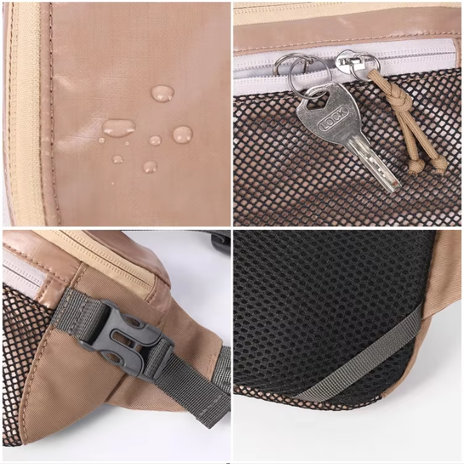 Recycled Waterproof Sports Travel Nylon Crossbody Waist Bag