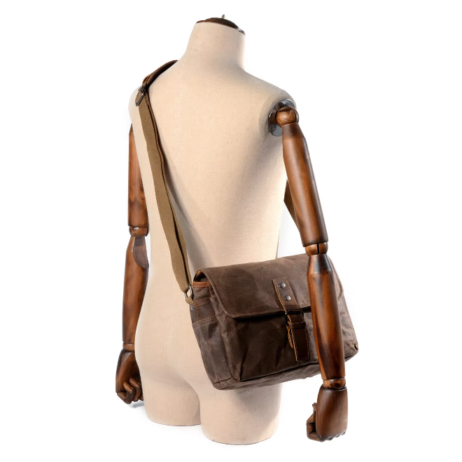 Vintage Waterproof Wax Canvas Bag with Inter layer Pad