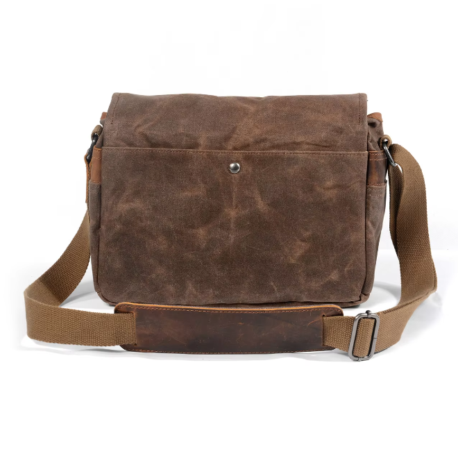 Vintage Waterproof Wax Canvas Bag with Inter layer Pad