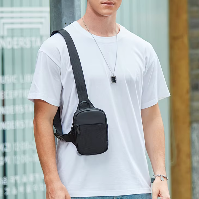 Versatile Zippered Pocket Crossbody Bag